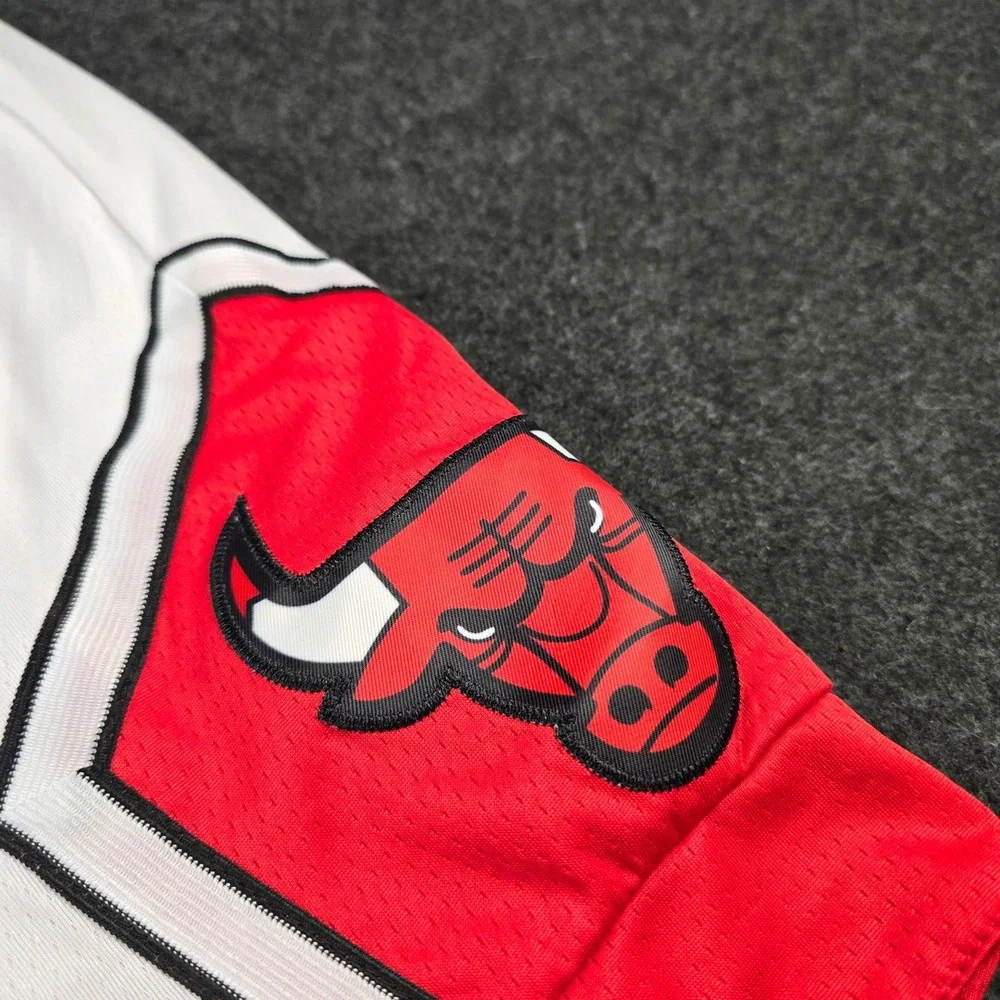 Nike Chicago Bulls NBA Authentic Basketball Shorts White Red Men's Size 48